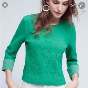 Anthropolgoie Moth Green Sweater S
